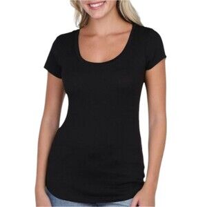 Aveto Black Scoop Neck Short Sleeve Top T-shirt size XL